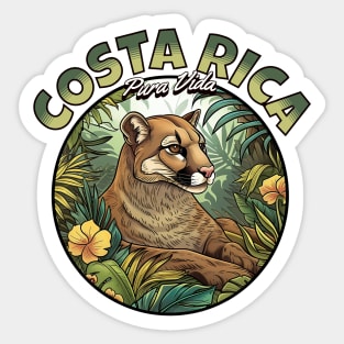 Pura Vida Paradise: Majestic Cougars in Costa Rica Sticker